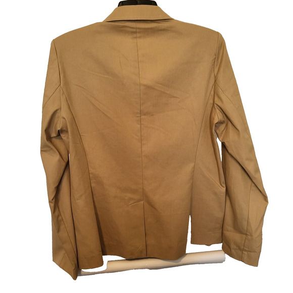 Womams 10 Sharagano Paris Blazer Shoulder Pads Tan Size 10 - Picture 2 of 7